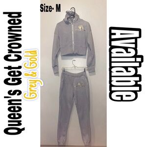 Women’s Queen’s Get Crowned Grey & Gold 2 Piece Set